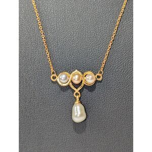 Pearl Gold Bar Necklace